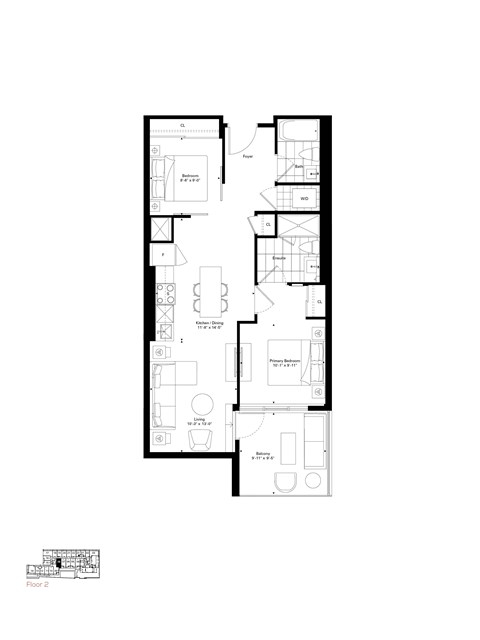 A black and white floor plan of a house with labeled rooms.